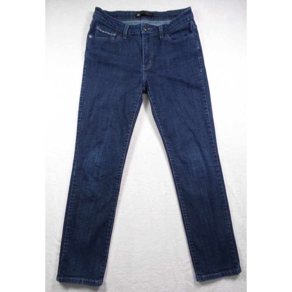 Levis Jeans Womens Size 30 x 28 Blue Denim Mid Rise Skinny‎ Stretch Comfort Dark